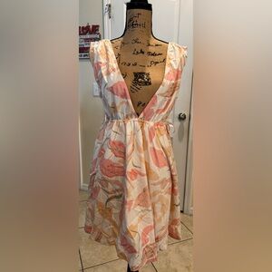 Babydoll Abercrombie & Fitch Peach and White Womens Dress